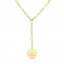 Packshot du Collier grande maille et médaille personnalisée 20 mm en Plaqué Or
