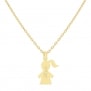 Collier personnalisé Plaqué Or et pendentif petite fille 15 mm