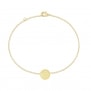 Bracelet chaînette médaille martelée 11 mm gravée Plaqué Or