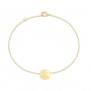 Bracelet chaînette médaille martelée 11 mm gravée Plaqué Or