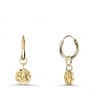 Boucles d'oreilles médailles martelées initiales en Plaqué Or