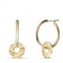 Boucles d'oreilles créoles médailles cibles martelées en Plaqué Or