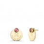 Boucles d'oreilles fuchsia médailles classiques 15 mm