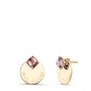 Boucles d'oreilles roses médailles classiques 15 mm