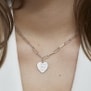 Collier Argent maille trombone avec médaille cœur 14 mm