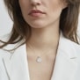 Collier médaille 15 mm et son pendentif lune à strass Argent
