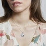 Collier médaille 20 mm Argent personnalisée et pendentif cercle avec pierre verte
