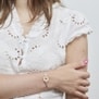 Bracelet cordon avec médaille losange 15 mm personnalisée en Plaqué Or