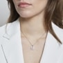 Collier personnalisé médaille 15 mm Argent et son pendentif trèfle rose
