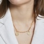 Collier personnalisé maille trombone double médailles 15 mm en Plaqué Or
