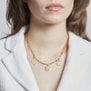 Collier personnalisé maille trombone triple médailles 15 mm en Plaqué Or
