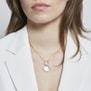 Collier personnalisé Plaqué Or chaîne petits maillons et médaille nacre blanche 15 mm