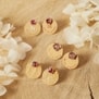 Boucles d'oreilles fuchsia médailles classiques 15 mm