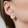 Boucles d'oreilles martelées puces avec pierres blanches en Plaqué Or