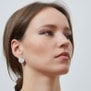 Boucles d'oreilles puces avec pierres roses en Argent