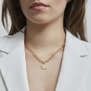 Collier personnalisé Plaqué Or maille arrondie et médaille martelée 15 mm