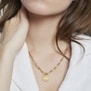Collier personnalisé Plaqué Or maille trombone arrondie et médaille martelée 15 mm