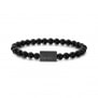 Bracelet personnalisé perles noires avec médaillon noir