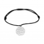 Bracelet cordon avec médaille martelée 15 mm en Argent