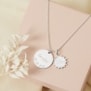 Collier personnalisé médaille 20 mm avec pendentif martelé soleil Argent