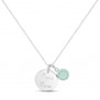 Collier personnalisé pour enfant médaille 15 mm Argent et pierre bleue