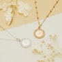 Collier personnalisé enfant médaille 17 mm perlée initiale Plaqué Or