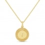 Collier personnalisé enfant médaille 17 mm perlée initiale Plaqué Or