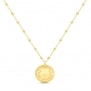 Collier personnalisé enfant médaille 18 mm perlée Plaqué Or