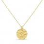 Collier personnalisé enfant médaille martelée 15 mm Plaqué Or