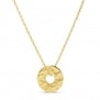 Collier enfant médaille jeton martelée 15 mm gravée en Plaqué Or
