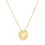 Collier enfant médaille jeton martelée 15 mm gravée en Plaqué Or