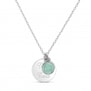 Collier personnalisé pour enfant médaille 15 mm Argent et pierre bleue