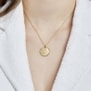 Collier personnalisé médaille 18 mm perlée Plaqué Or