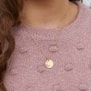 Collier enfant médaille 15 mm et son pendentif lune à strass Plaqué Or