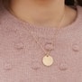 Collier personnalisé enfant médaille 18 mm perlée Plaqué Or