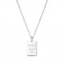 Collier personnalisé homme médaille rectangulaire  grand format en Argent