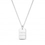 Collier homme médaille rectangulaire "PAPA POULE" grand format en Argent
