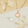 Collier enfant personnalisé médaille 17 mm perlée initiale Argent