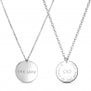Duo colliers personnalisés homme femme médaille ronde 20 mm argent