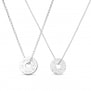 Duo colliers personnalisés homme femme médaille cible argent
