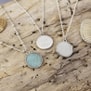 Collier pendentif nacre blanche 15 mm en Argent