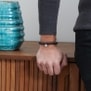 Bracelet personnalisé homme effet perles de lave et perles turquoise