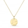 Collier enfant personnalisé médaille 15 mm dessin colombe en Plaqué Or