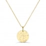 Collier personnalisé médaille 15 mm dessin ange en Plaqué Or