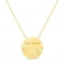 Collier médaille striée 20 mm Plaqué Or
