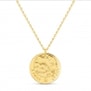 Collier personnalisé médaille gravée 20 mm et médaille martelée 15 mm en Plaqué Or