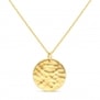 Collier personnalisé médaille martelée 20 mm Plaqué Or