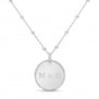 Collier personnalisé enfant médaille 18 mm perlée Argent