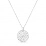 Packshot du collier personnalisé médaille martelée 15 mm Argent (avant)