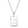 Collier personnalisé homme médaille rectangulaire en Argent